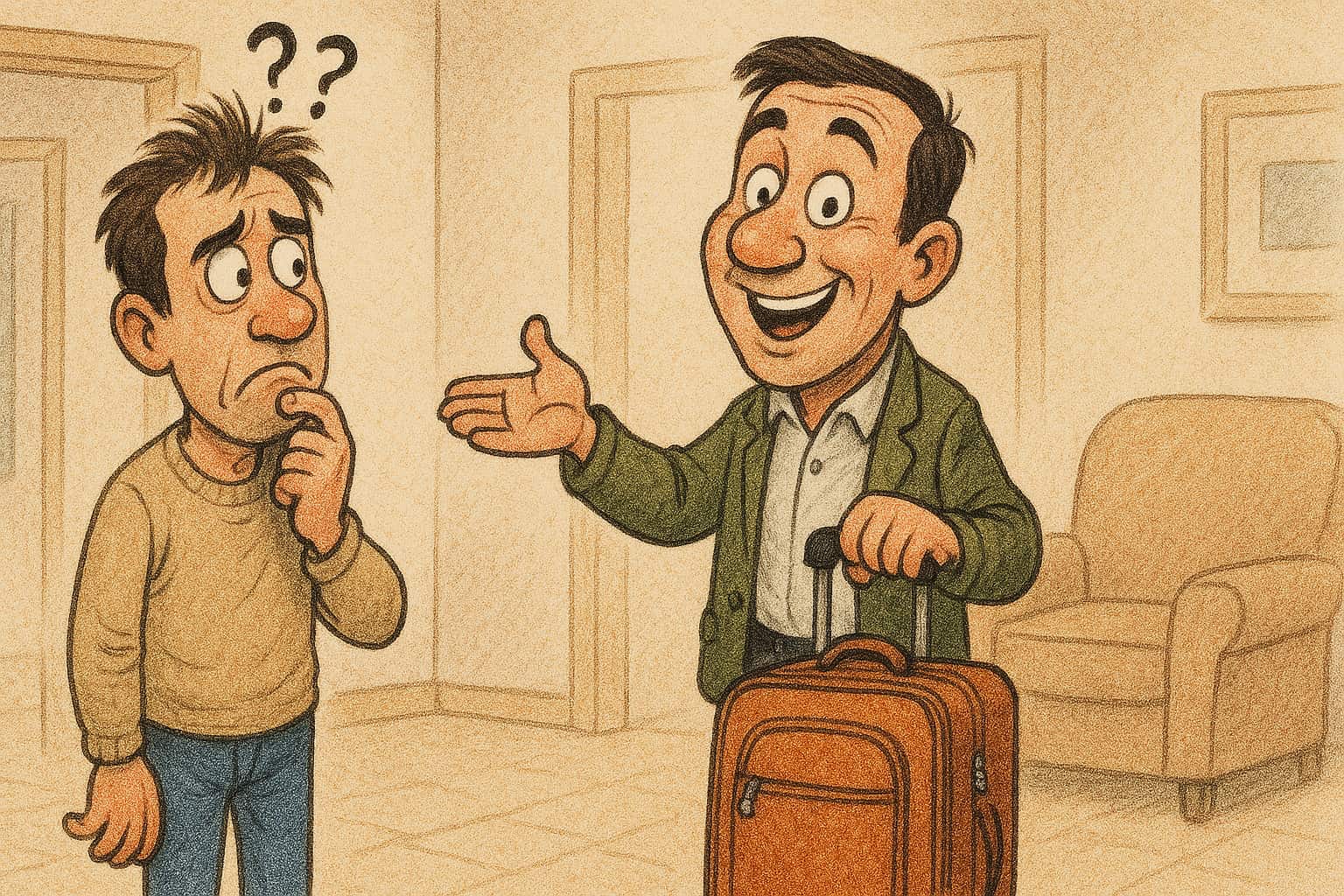 persona perplessa perché non sa dove far dormire un'ospite improvviso